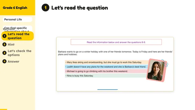 Beyond English 6 Test Book Test 1269241 Soru 8