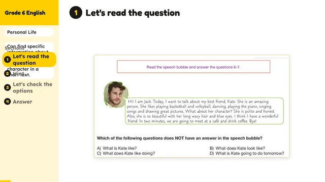 Beyond English 6 Test Book Test 1269242 Soru 6
