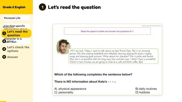 Beyond English 6 Test Book Test 1269242 Soru 7