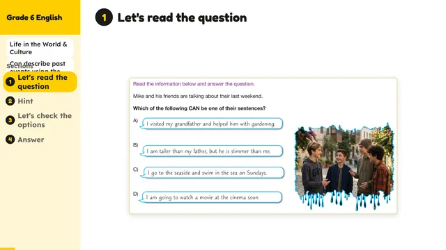 Beyond English 6 Test Book Test 1269242 Soru 8