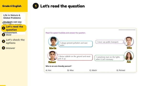 Beyond English 6 Test Book Test 1269243 Soru 1