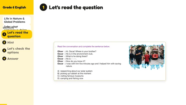 Beyond English 6 Test Book Test 1269243 Soru 7