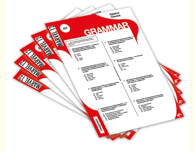 Grammar Worksheets - Marvel Grade 12