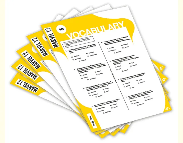 Vocabulary Worksheets - Marvel Grade 12