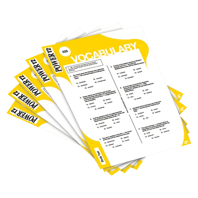 Vocabulary Worksheets - Power Grade 12